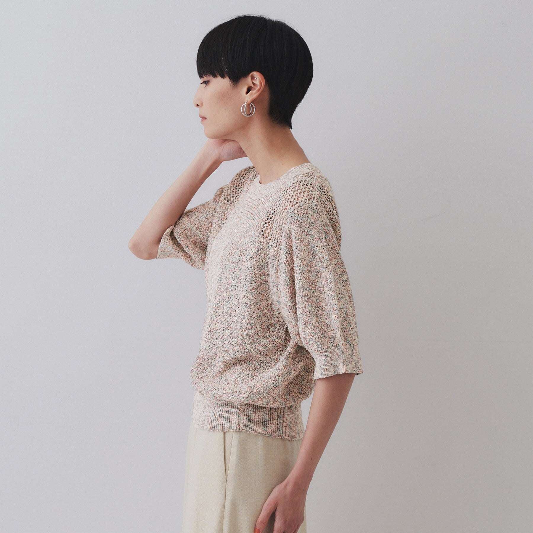 オペーク ドット クリップ OPAQUE.CLIP MIXヤーンカラーニット【洗濯機洗い可／抗ピル】 （ネイビー(494)） ネイビー(494)