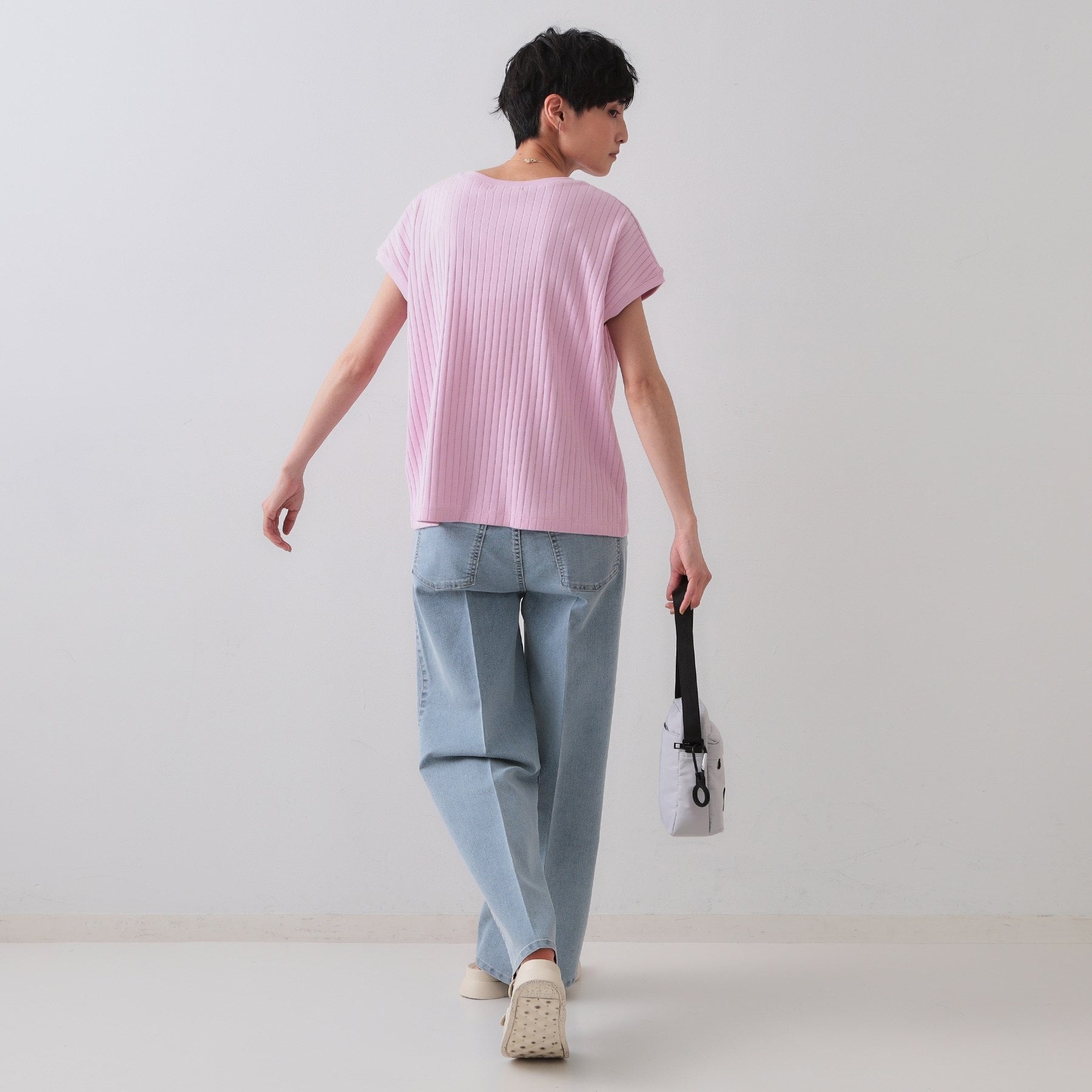 オペーク ドット クリップ OPAQUE.CLIP ワイドリブフレンチTシャツ （ピンク(071)） ピンク(071)