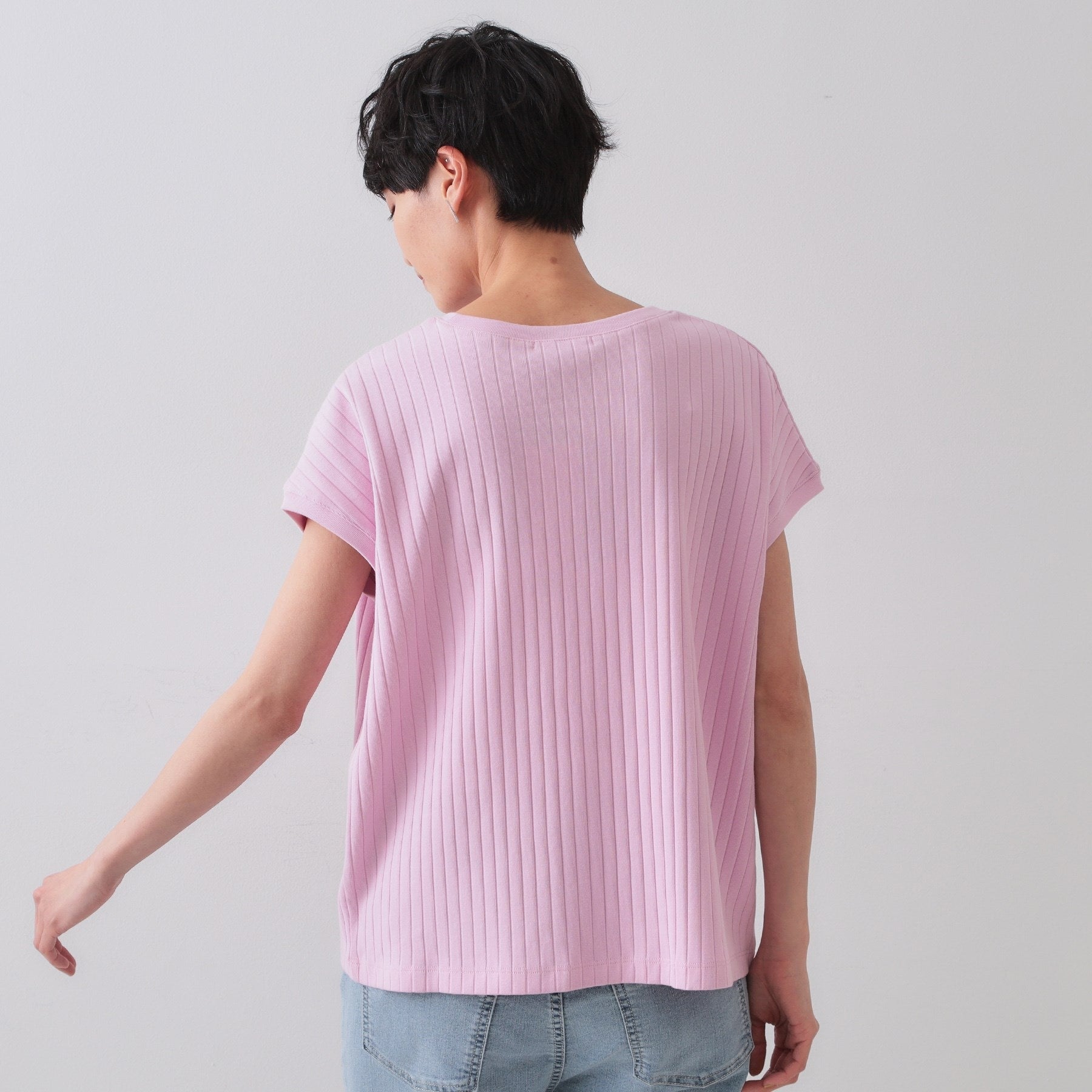 オペーク ドット クリップ OPAQUE.CLIP ワイドリブフレンチTシャツ （ピンク(071)） ピンク(071)