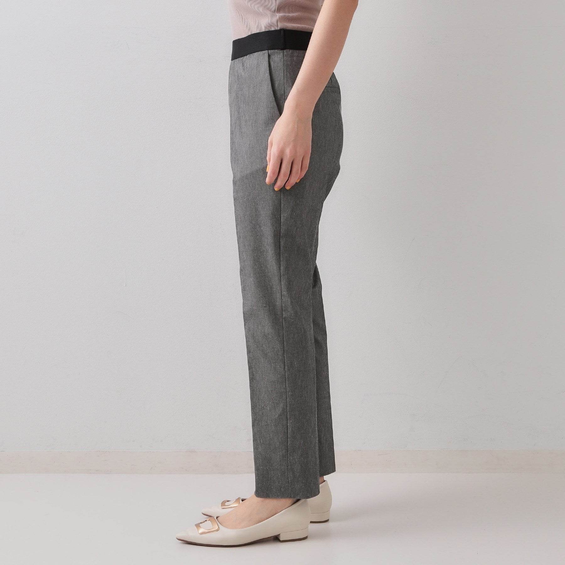 オペーク ドット クリップ OPAQUE.CLIP 麻混ハイストレッチイージースティックパンツ【洗濯機洗い可】 （ベージュ(052)） ベージュ(052)