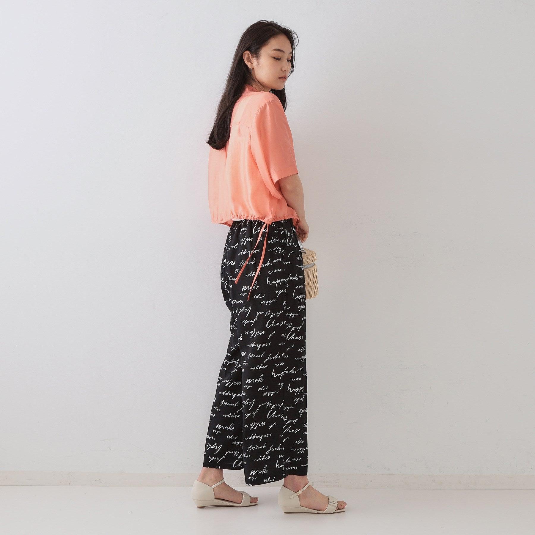 オペーク ドット クリップ OPAQUE.CLIP 裾ドロストシアーショートシャツ【洗濯機洗い可】 （オレンジ(067)） オレンジ(067)