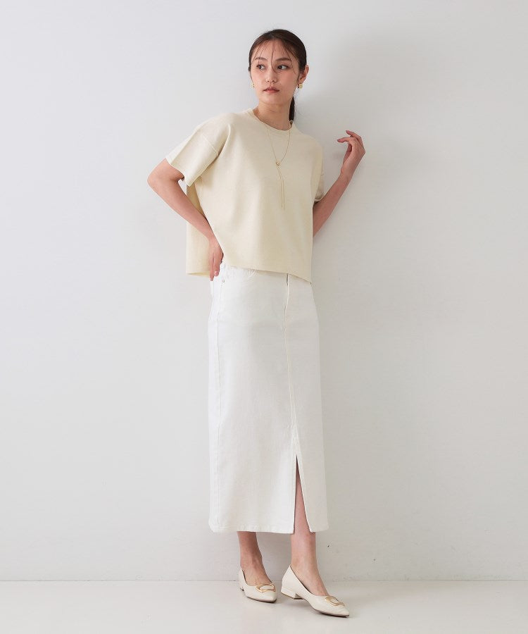 オペーク ドット クリップ OPAQUE.CLIP スパンコールサマーニット【洗濯機洗い可／抗ピル】 （アイボリー(004)） アイボリー(004)