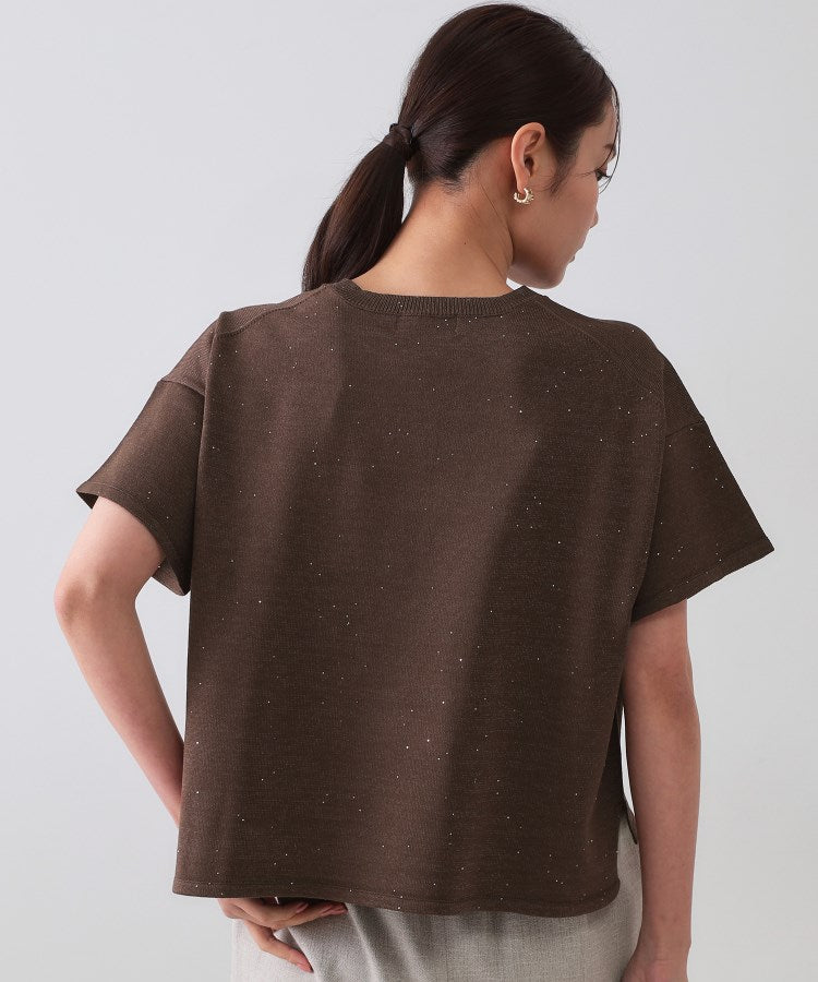 オペーク ドット クリップ OPAQUE.CLIP スパンコールサマーニット【洗濯機洗い可／抗ピル】 （アイボリー(004)） アイボリー(004)