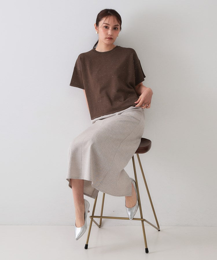 オペーク ドット クリップ OPAQUE.CLIP スパンコールサマーニット【洗濯機洗い可／抗ピル】 （アイボリー(004)） アイボリー(004)