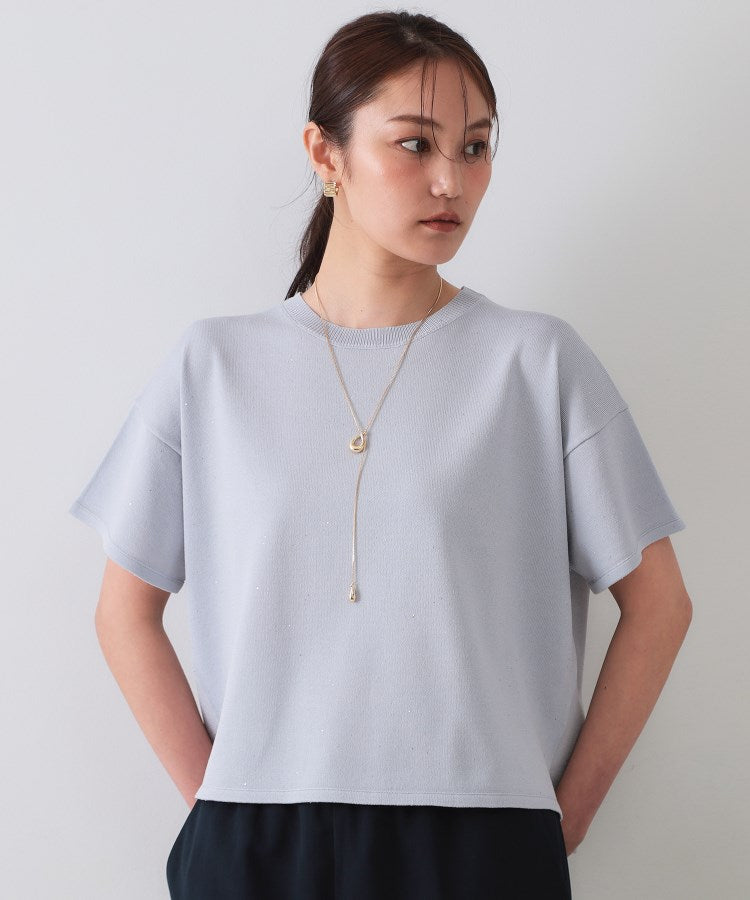 オペーク ドット クリップ OPAQUE.CLIP スパンコールサマーニット【洗濯機洗い可／抗ピル】 （アイボリー(004)） アイボリー(004)