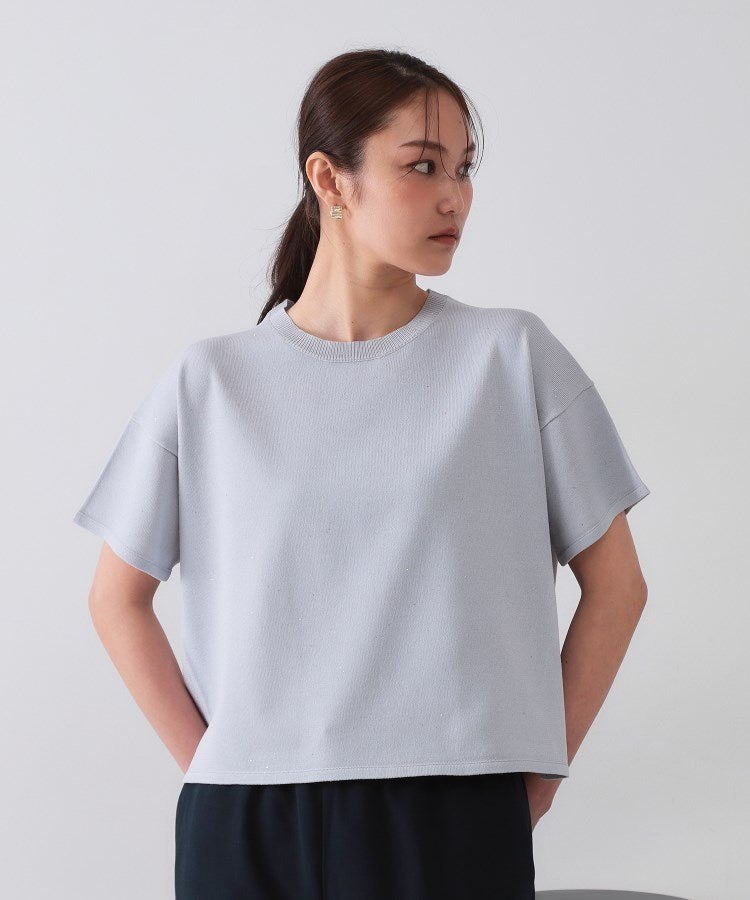 オペーク ドット クリップ OPAQUE.CLIP スパンコールサマーニット【洗濯機洗い可／抗ピル】 （アイボリー(004)） アイボリー(004)