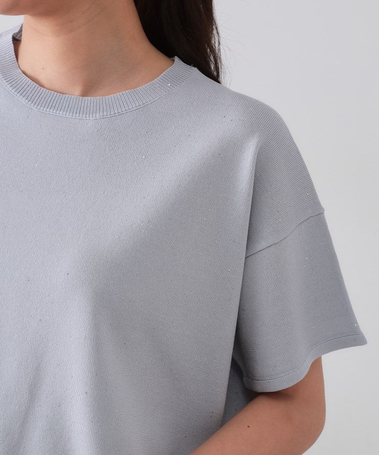 オペーク ドット クリップ OPAQUE.CLIP スパンコールサマーニット【洗濯機洗い可／抗ピル】 （アイボリー(004)） アイボリー(004)