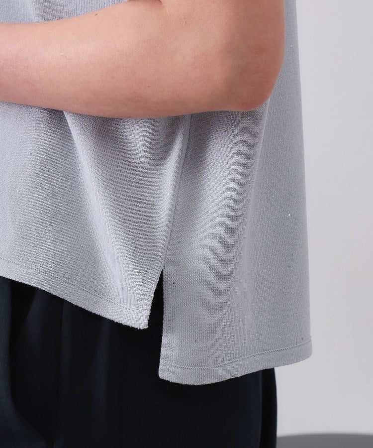 オペーク ドット クリップ OPAQUE.CLIP スパンコールサマーニット【洗濯機洗い可／抗ピル】 （アイボリー(004)） アイボリー(004)