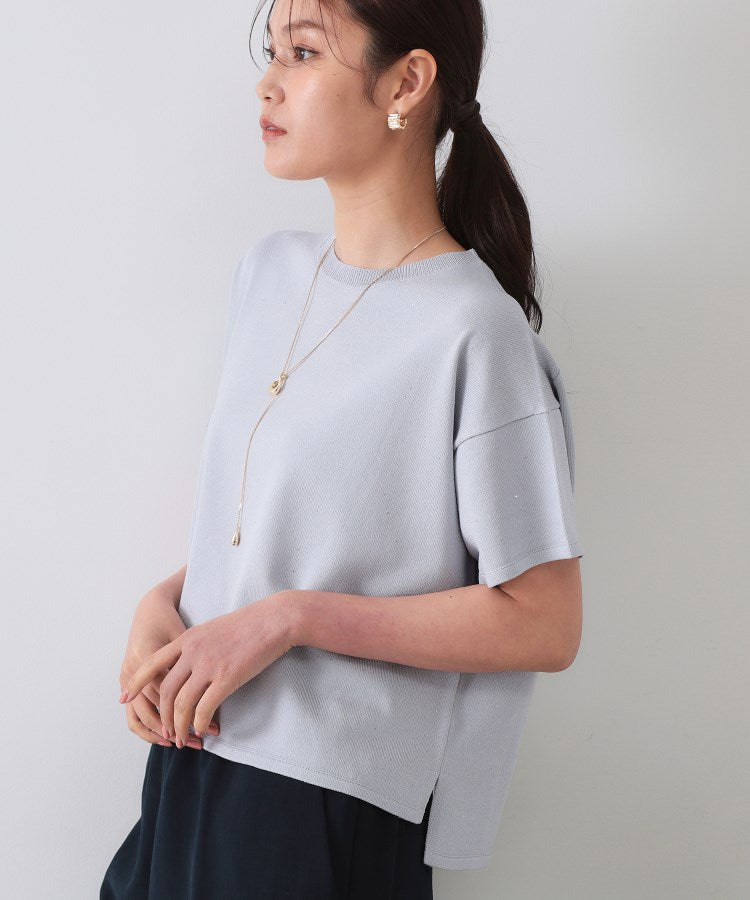 オペーク ドット クリップ OPAQUE.CLIP スパンコールサマーニット【洗濯機洗い可／抗ピル】 （グレー(012)） グレー(012)