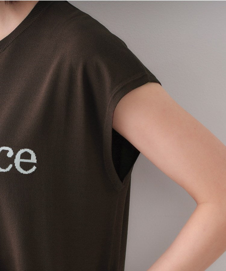 オペーク ドット クリップ OPAQUE.CLIP UV／接触冷感 ロゴフレンチスリーブニット【洗濯機洗い可／抗ピル】 （ブラック(019)） ブラック(019)