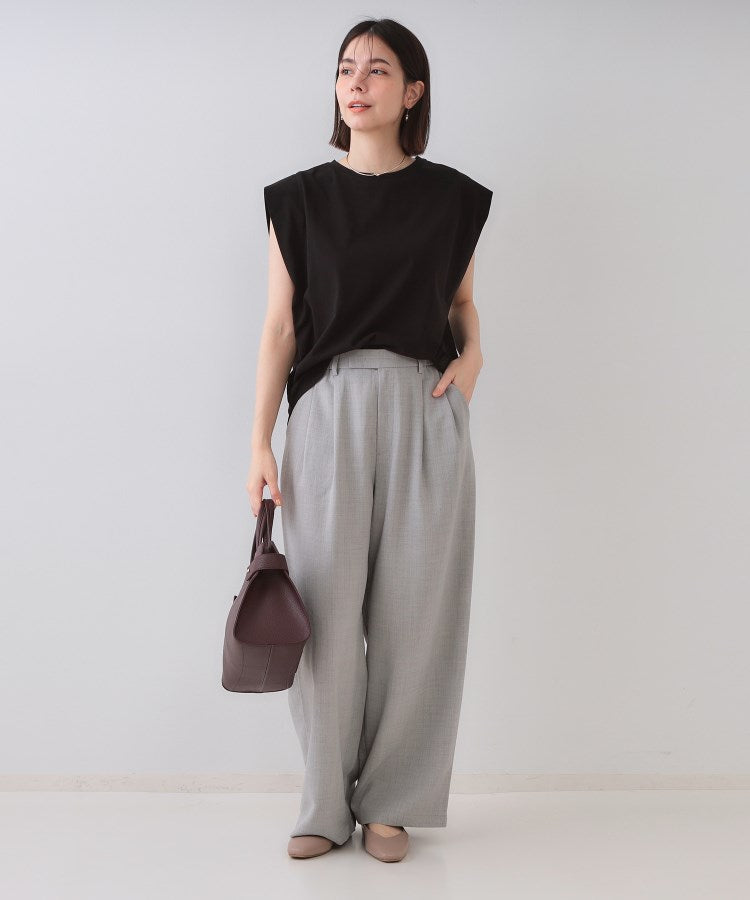 オペーク ドット クリップ OPAQUE.CLIP ボクシーノースリーブカットソー【洗濯機洗い可】 （カーキ(027)） カーキ(027)