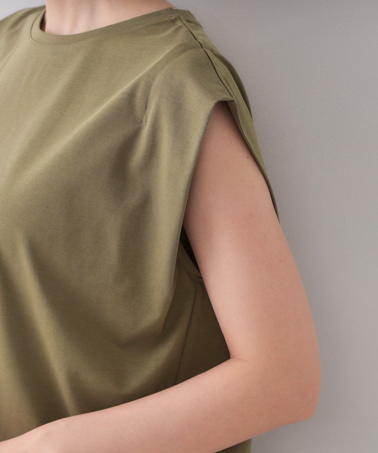 オペーク ドット クリップ OPAQUE.CLIP ボクシーノースリーブカットソー【洗濯機洗い可】 （カーキ(027)） カーキ(027)