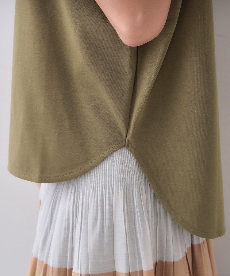 オペーク ドット クリップ OPAQUE.CLIP ボクシーノースリーブカットソー【洗濯機洗い可】 （カーキ(027)） カーキ(027)