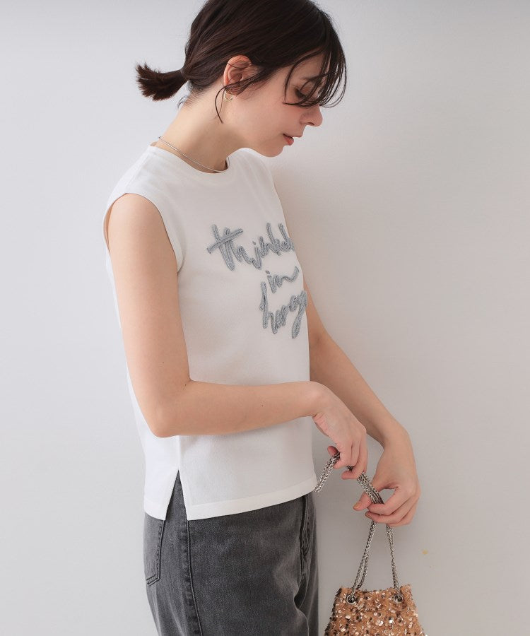 オペーク ドット クリップ OPAQUE.CLIP ラメテープロゴニット【洗濯機洗い可／抗ピル】 （ブラック(019)） ブラック(019)