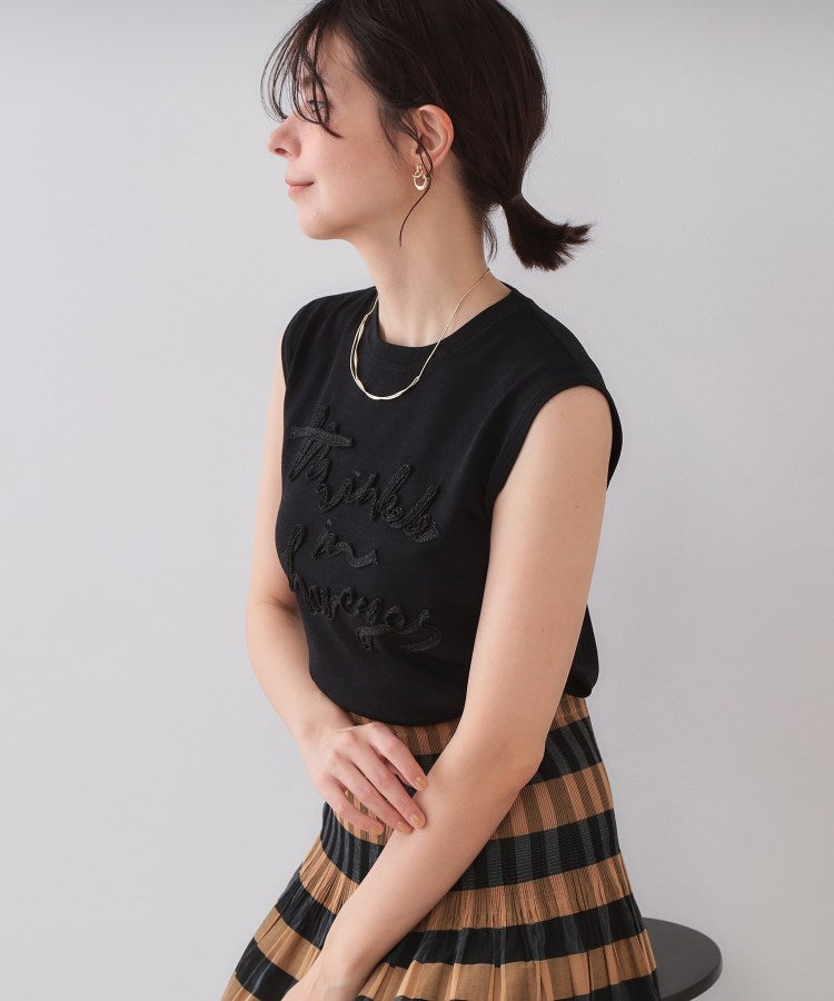 オペーク ドット クリップ OPAQUE.CLIP ラメテープロゴニット【洗濯機洗い可／抗ピル】 （ブラック(019)） ブラック(019)