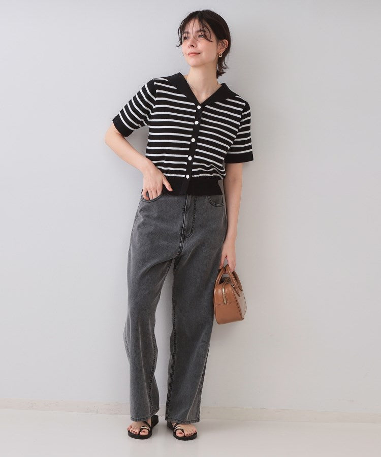 オペーク ドット クリップ OPAQUE.CLIP セーラーカラーボーダーニット【洗濯機洗い可】 （ボルドー(364)） ボルドー(364)