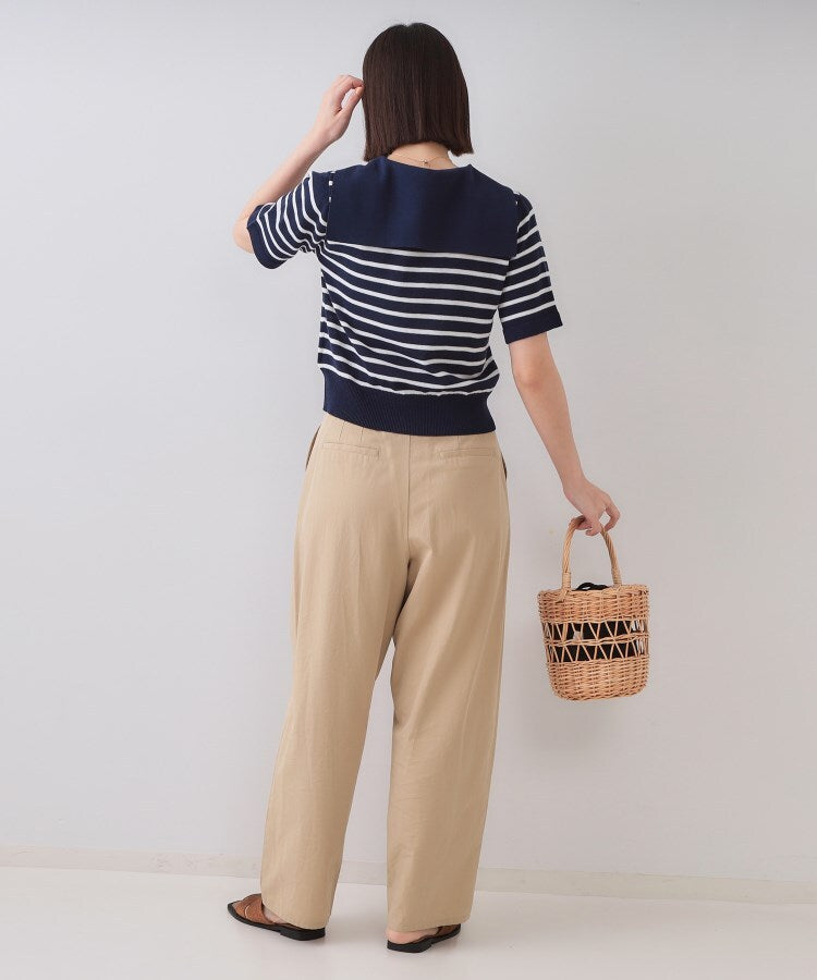 オペーク ドット クリップ OPAQUE.CLIP セーラーカラーボーダーニット【洗濯機洗い可】 （ボルドー(364)） ボルドー(364)