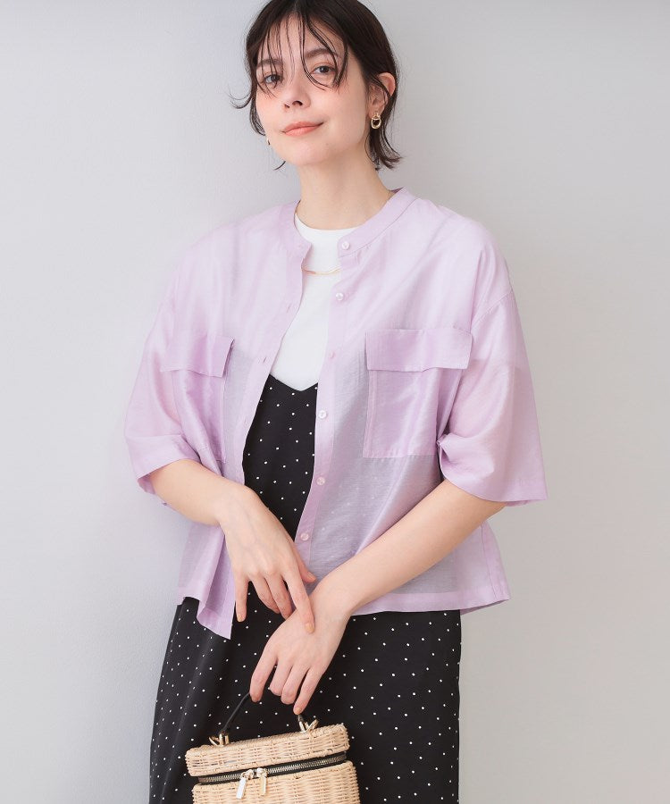 オペーク ドット クリップ OPAQUE.CLIP シアーダブルポケットシャツ【洗濯機洗い可】 （ラベンダー(080)） ラベンダー(080)