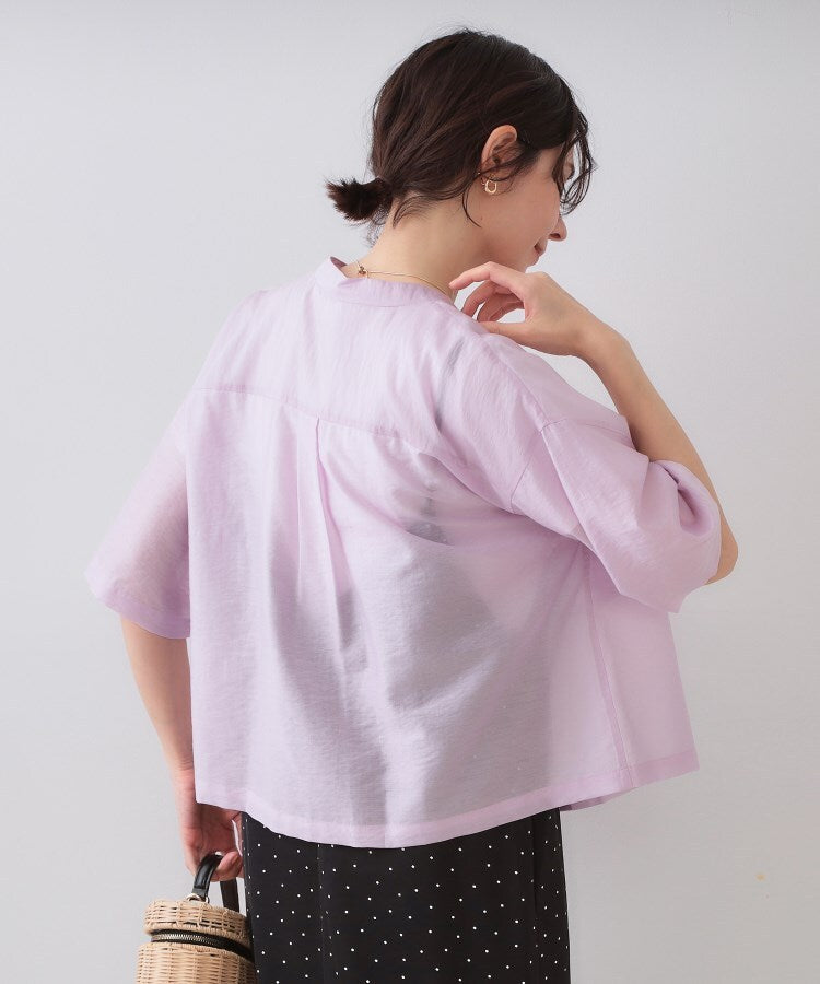 オペーク ドット クリップ OPAQUE.CLIP シアーダブルポケットシャツ【洗濯機洗い可】 （ラベンダー(080)） ラベンダー(080)