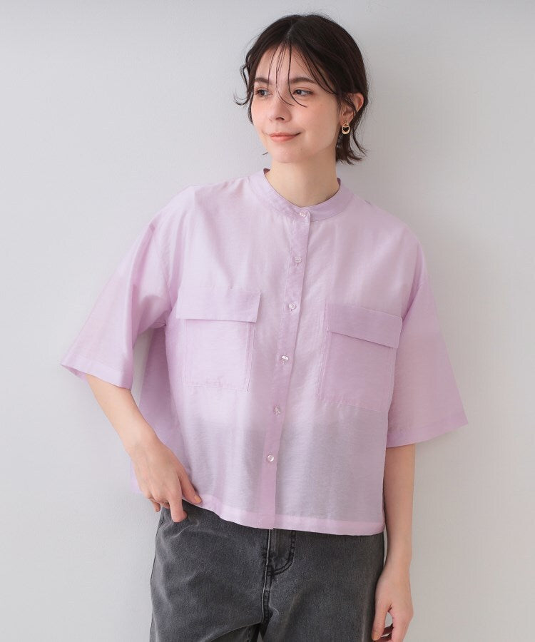 オペーク ドット クリップ OPAQUE.CLIP シアーダブルポケットシャツ【洗濯機洗い可】 （ラベンダー(080)） ラベンダー(080)