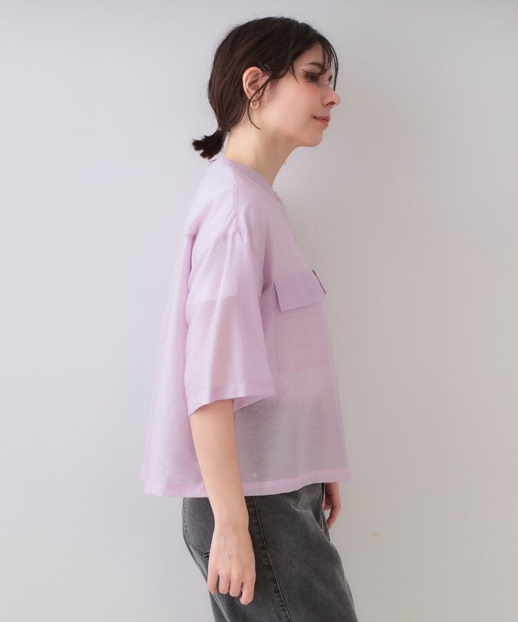 オペーク ドット クリップ OPAQUE.CLIP シアーダブルポケットシャツ【洗濯機洗い可】 （ラベンダー(080)） ラベンダー(080)