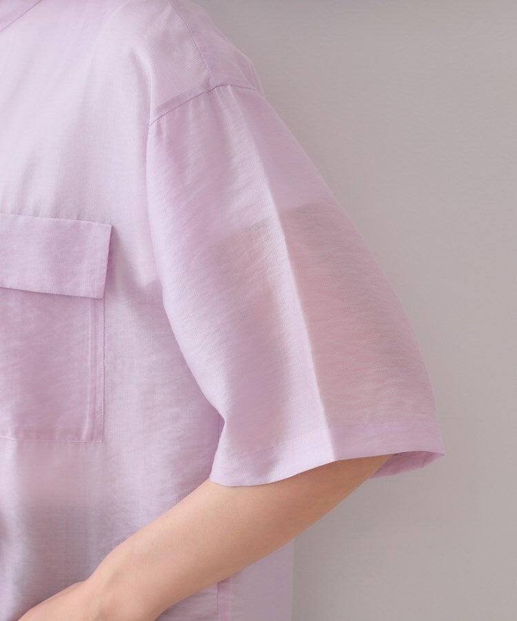 オペーク ドット クリップ OPAQUE.CLIP シアーダブルポケットシャツ【洗濯機洗い可】 （ラベンダー(080)） ラベンダー(080)