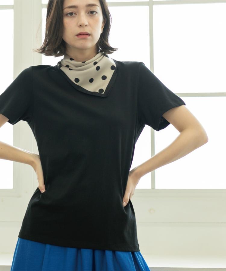 オペーク ドット クリップ OPAQUE.CLIP UV／接触冷感 スビンコットン混ベーシックTシャツ （ネイビー(094)） ネイビー(094)