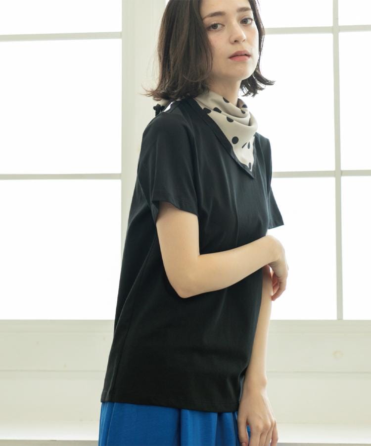 オペーク ドット クリップ OPAQUE.CLIP UV／接触冷感 スビンコットン混ベーシックTシャツ （ネイビー(094)） ネイビー(094)