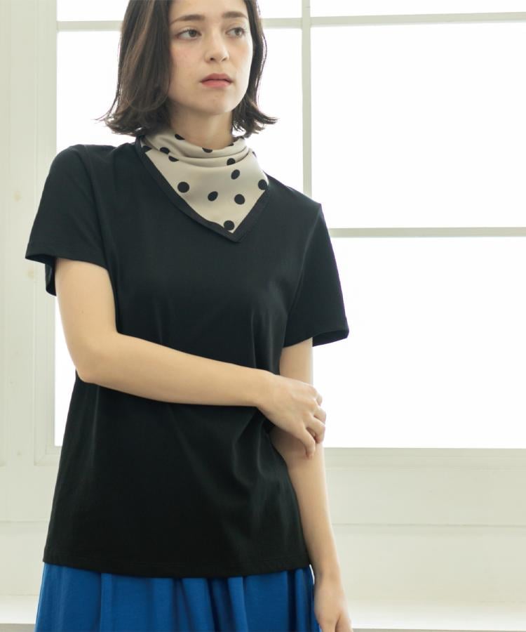 オペーク ドット クリップ OPAQUE.CLIP UV／接触冷感 スビンコットン混ベーシックTシャツ （ネイビー(094)） ネイビー(094)