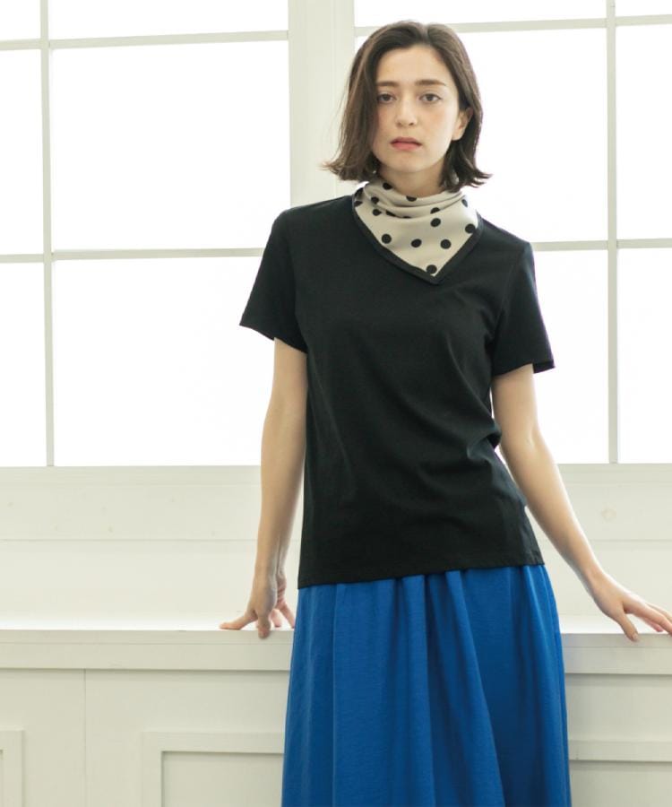 オペーク ドット クリップ OPAQUE.CLIP UV／接触冷感 スビンコットン混ベーシックTシャツ （ネイビー(094)） ネイビー(094)