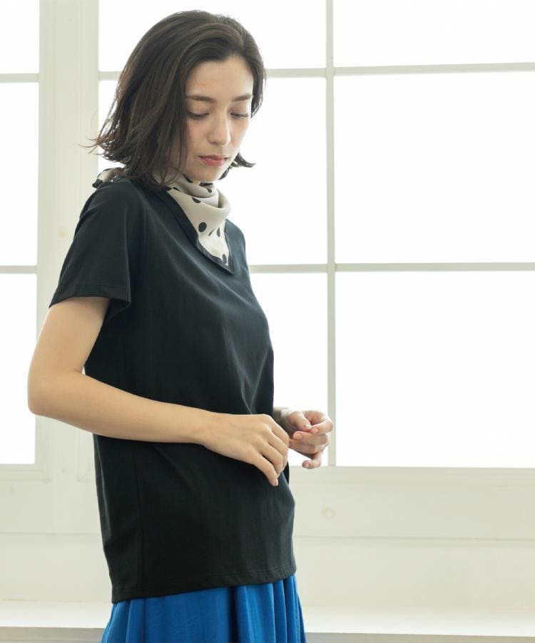 オペーク ドット クリップ OPAQUE.CLIP UV／接触冷感 スビンコットン混ベーシックTシャツ （ネイビー(094)） ネイビー(094)