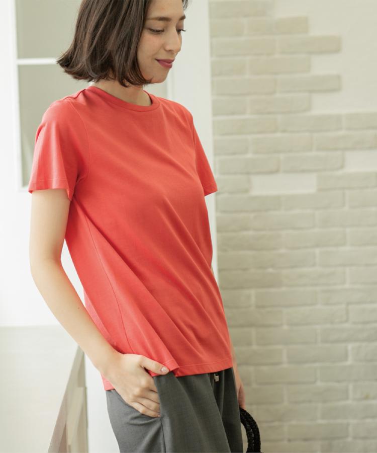 オペーク ドット クリップ OPAQUE.CLIP UV／接触冷感 スビンコットン混ベーシックTシャツ （ネイビー(094)） ネイビー(094)