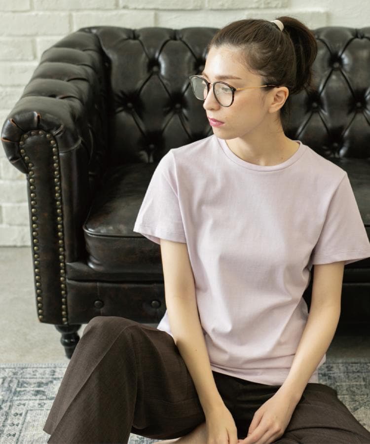 オペーク ドット クリップ OPAQUE.CLIP UV／接触冷感 スビンコットン混ベーシックTシャツ （ネイビー(094)） ネイビー(094)