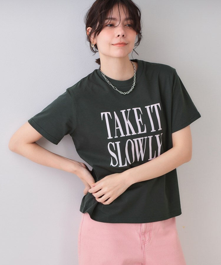 オペーク ドット クリップ OPAQUE.CLIP ロゴプリントTシャツ【洗濯機洗い可】 （ホワイト(001)） ホワイト(001)