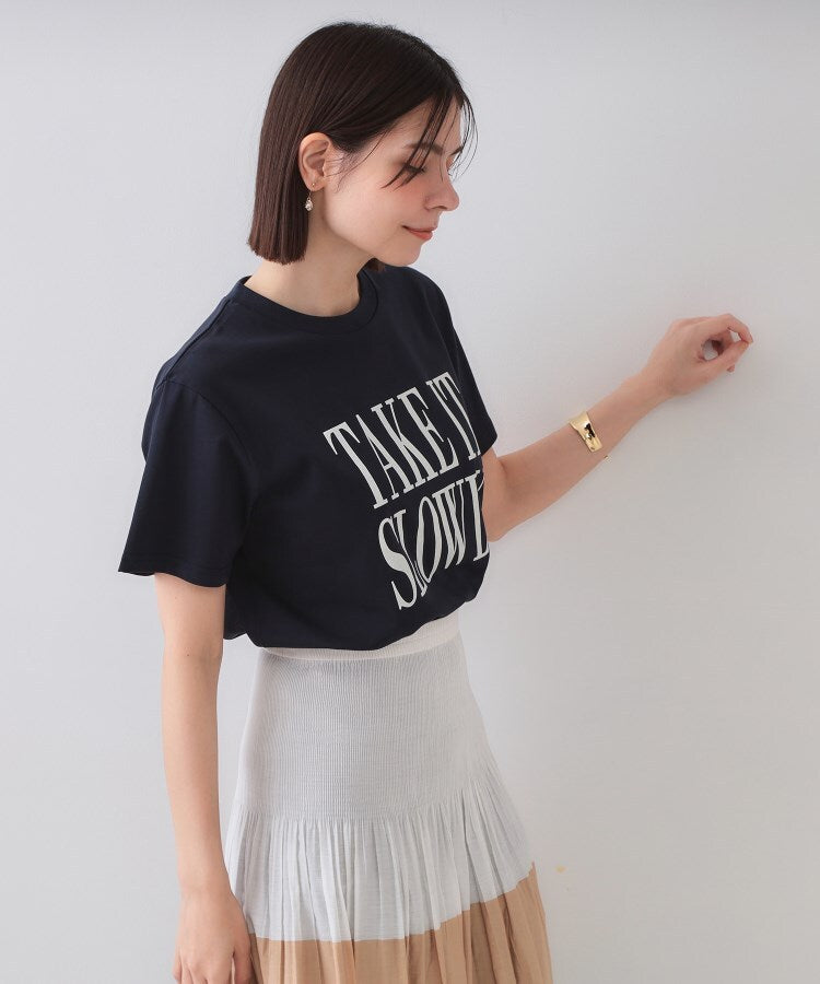 オペーク ドット クリップ OPAQUE.CLIP ロゴプリントTシャツ【洗濯機洗い可】 （ホワイト(001)） ホワイト(001)