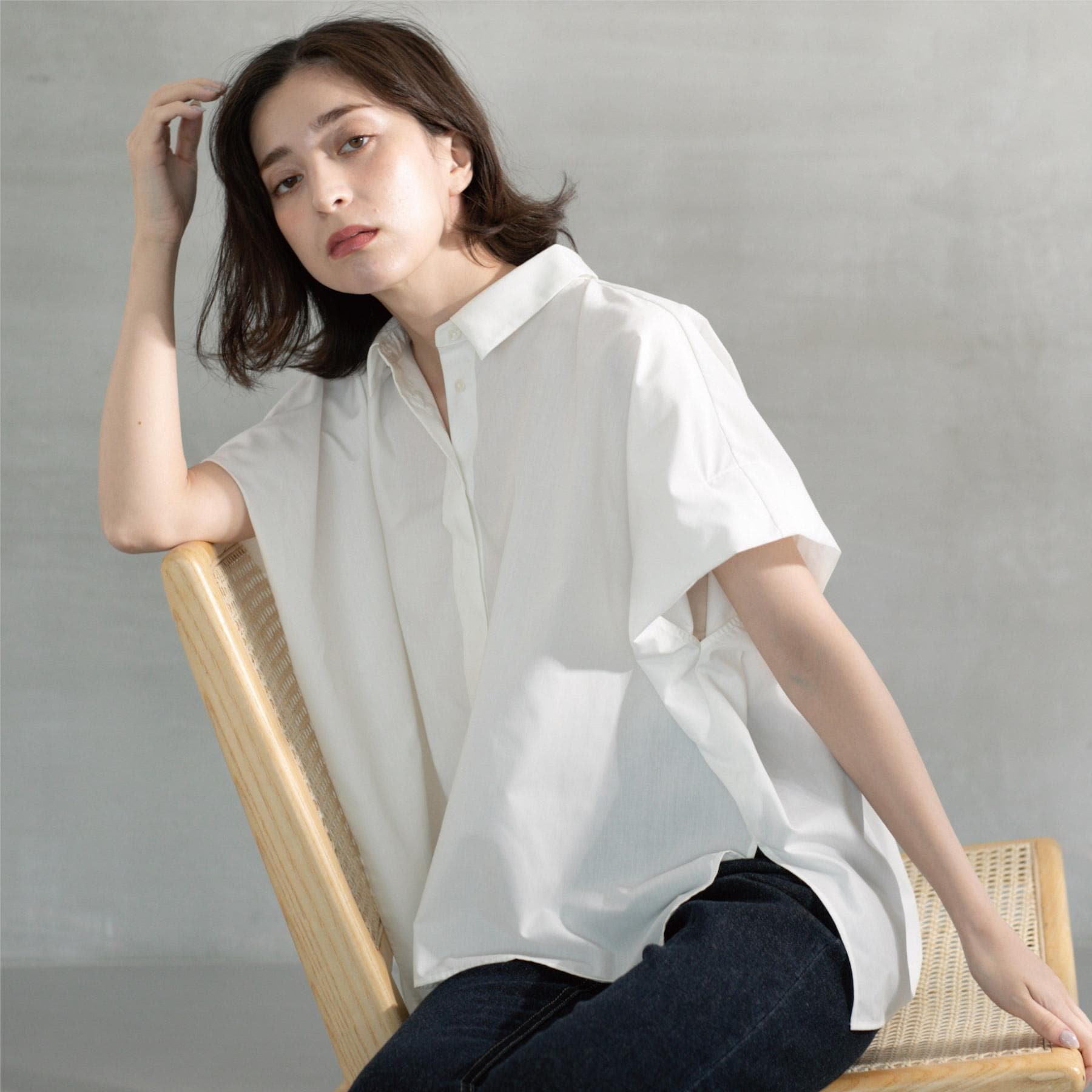 オペーク ドット クリップ OPAQUE.CLIP リラクシーシャツ【洗濯機洗い可】 （ホワイト(001)） ホワイト(001)