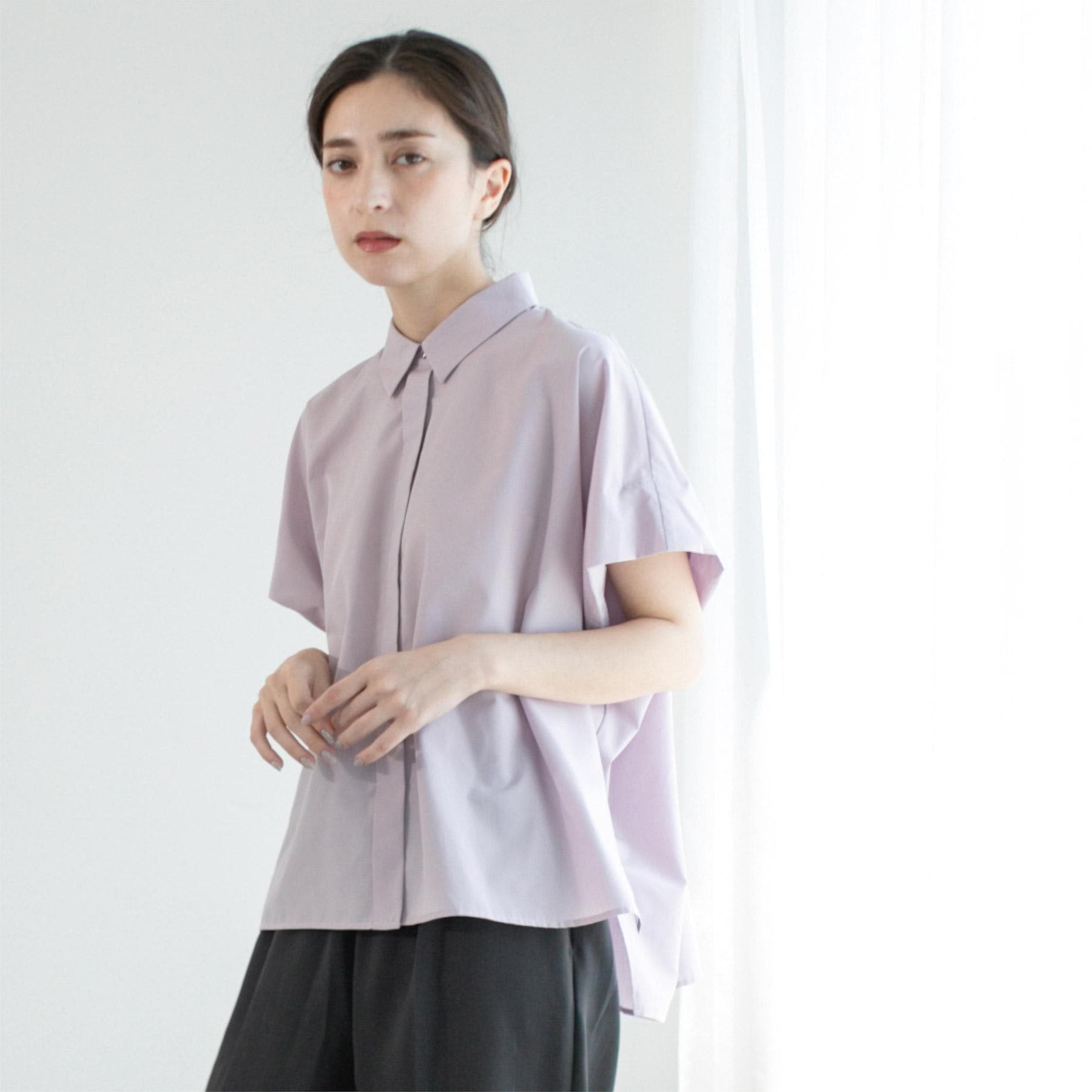 オペーク ドット クリップ OPAQUE.CLIP リラクシーシャツ【洗濯機洗い可】 （ラベンダー(080)） ラベンダー(080)