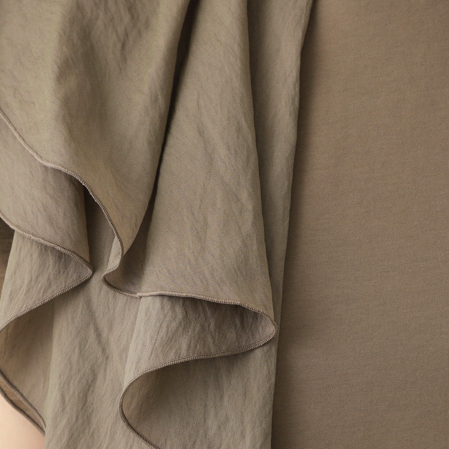 オペーク ドット クリップ OPAQUE.CLIP ショルダーフリルドッキングカットソー【洗濯機洗い可】 （カーキ(027)） カーキ(027)