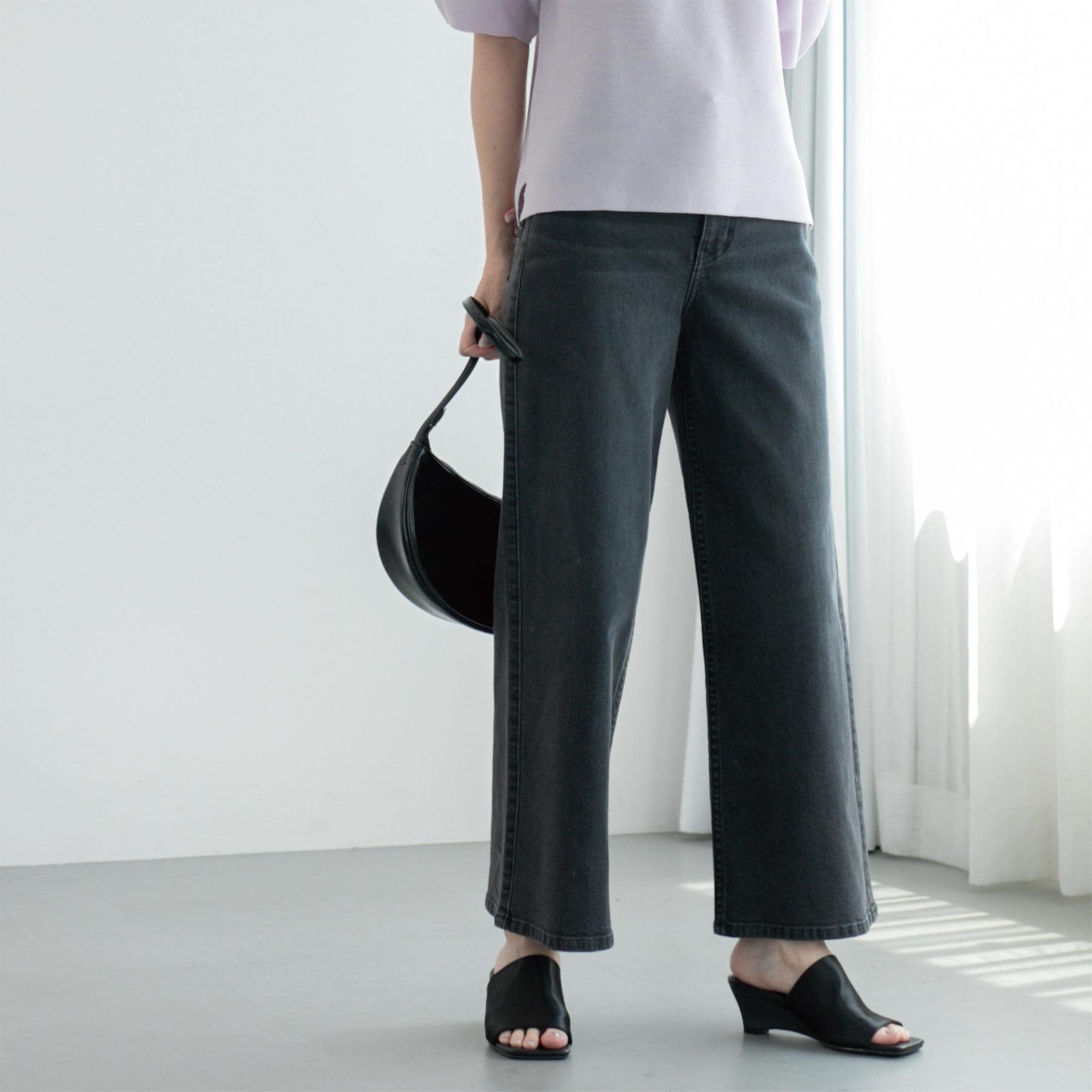 オペーク ドット クリップ OPAQUE.CLIP ストレッチバギーデニム【洗濯機洗い可】 （スミクロ(018)） スミクロ(018)