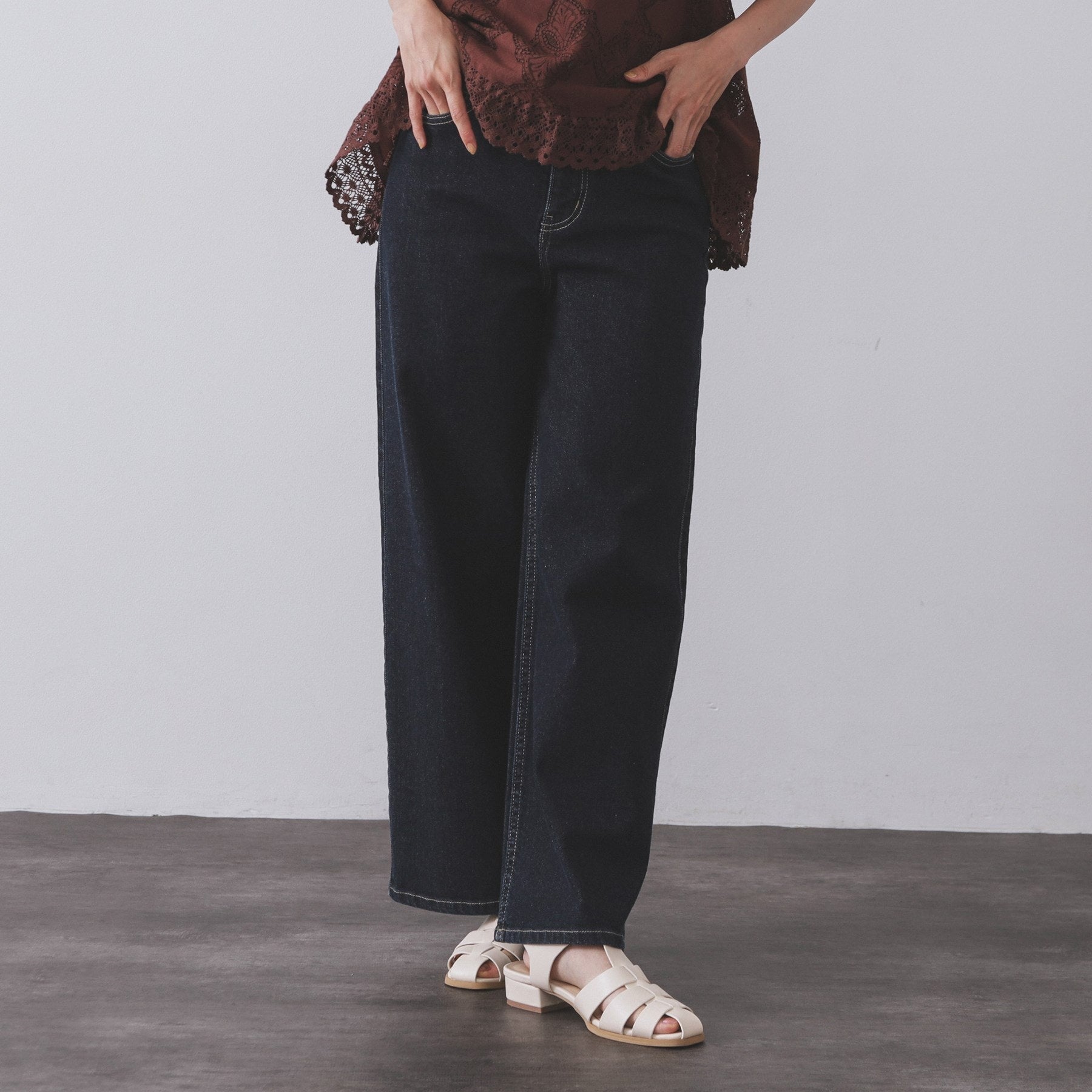 オペーク ドット クリップ OPAQUE.CLIP ストレッチバギーデニム【洗濯機洗い可】 （スミクロ(018)） スミクロ(018)