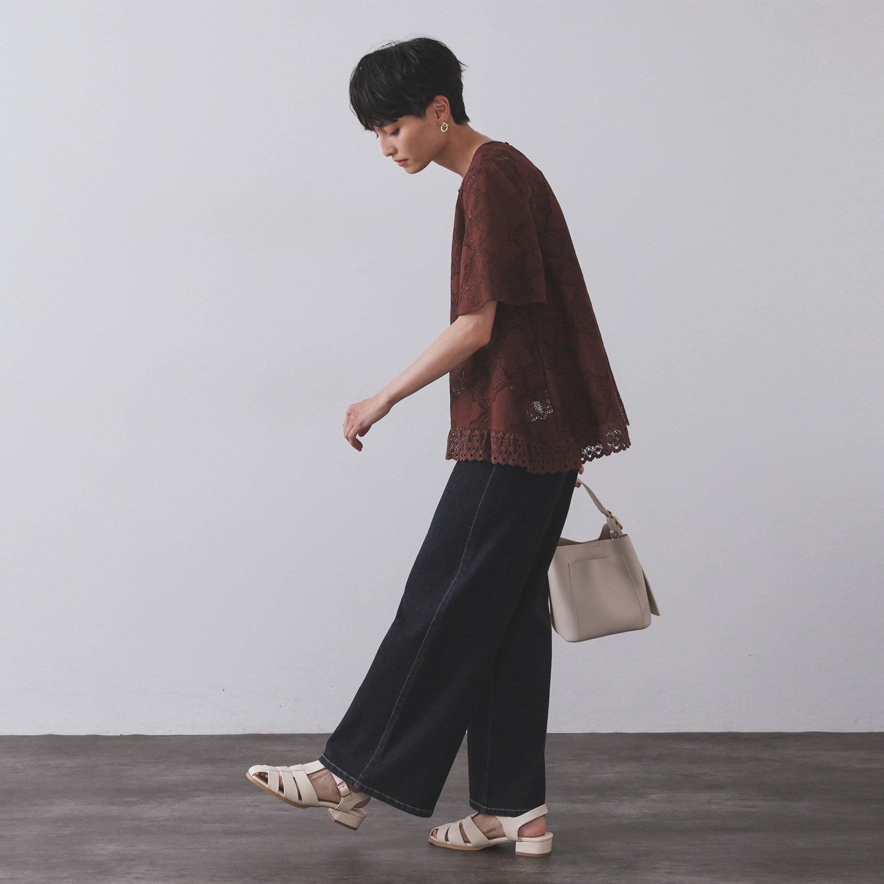 オペーク ドット クリップ OPAQUE.CLIP ストレッチバギーデニム【洗濯機洗い可】 （スミクロ(018)） スミクロ(018)