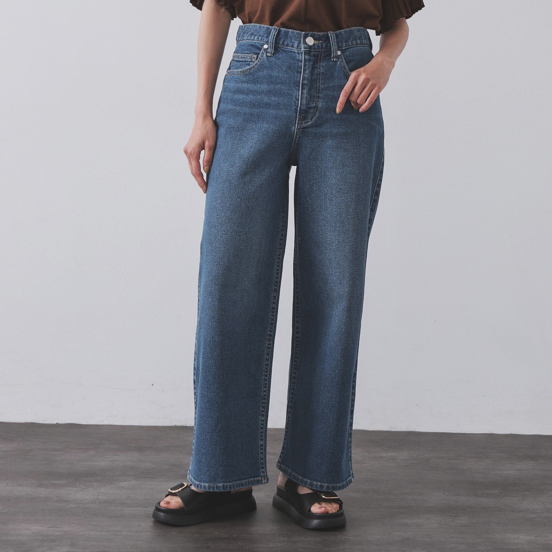 オペーク ドット クリップ OPAQUE.CLIP ストレッチバギーデニム【洗濯機洗い可】 （スミクロ(018)） スミクロ(018)