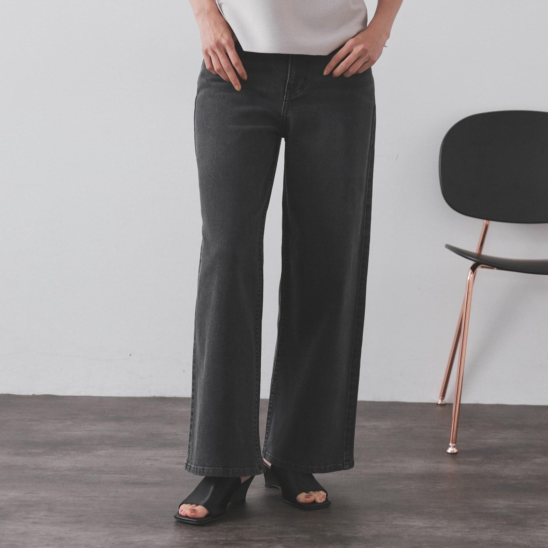 オペーク ドット クリップ OPAQUE.CLIP ストレッチバギーデニム【洗濯機洗い可】 （スミクロ(018)） スミクロ(018)