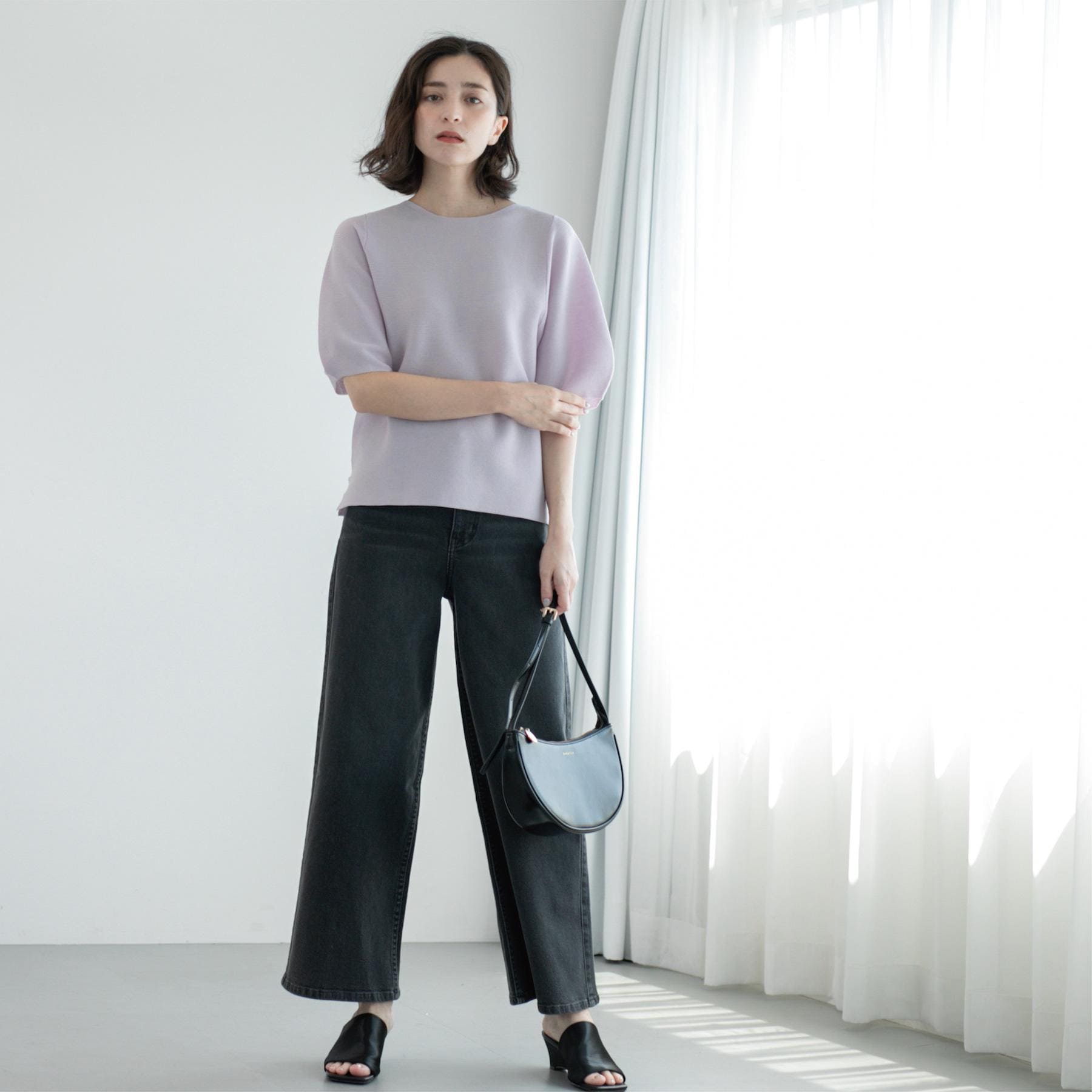 オペーク ドット クリップ OPAQUE.CLIP ストレッチバギーデニム【洗濯機洗い可】 （スミクロ(018)） スミクロ(018)