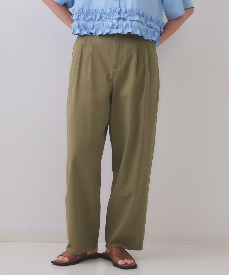 オペーク ドット クリップ OPAQUE.CLIP カーブタックパンツ【洗濯機洗い可】 （カーキ(027)） カーキ(027)