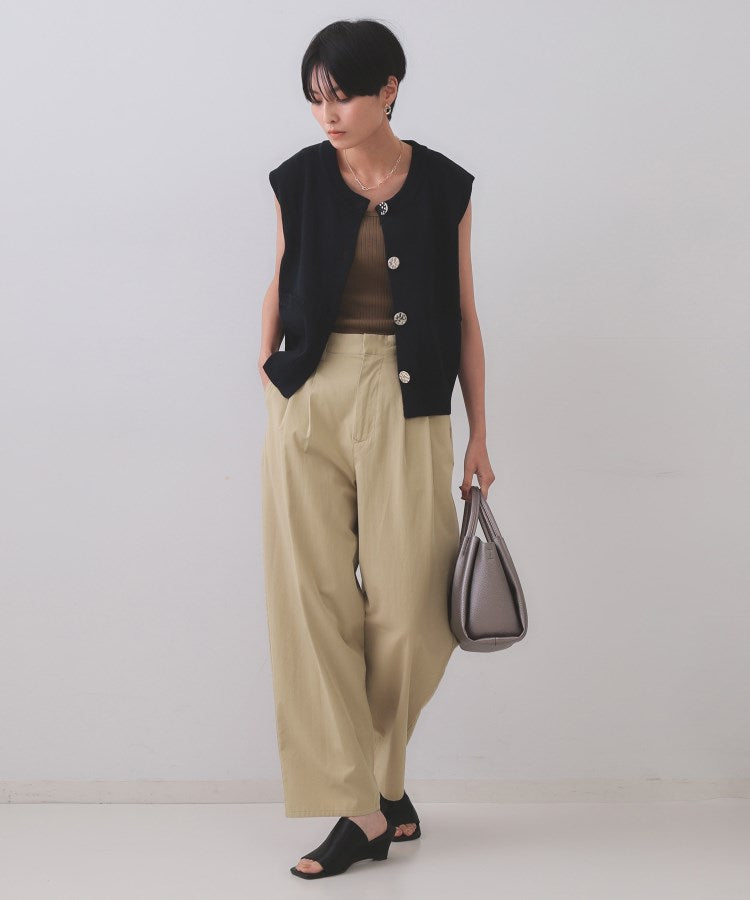 オペーク ドット クリップ OPAQUE.CLIP カーブタックパンツ【洗濯機洗い可】 （カーキ(027)） カーキ(027)