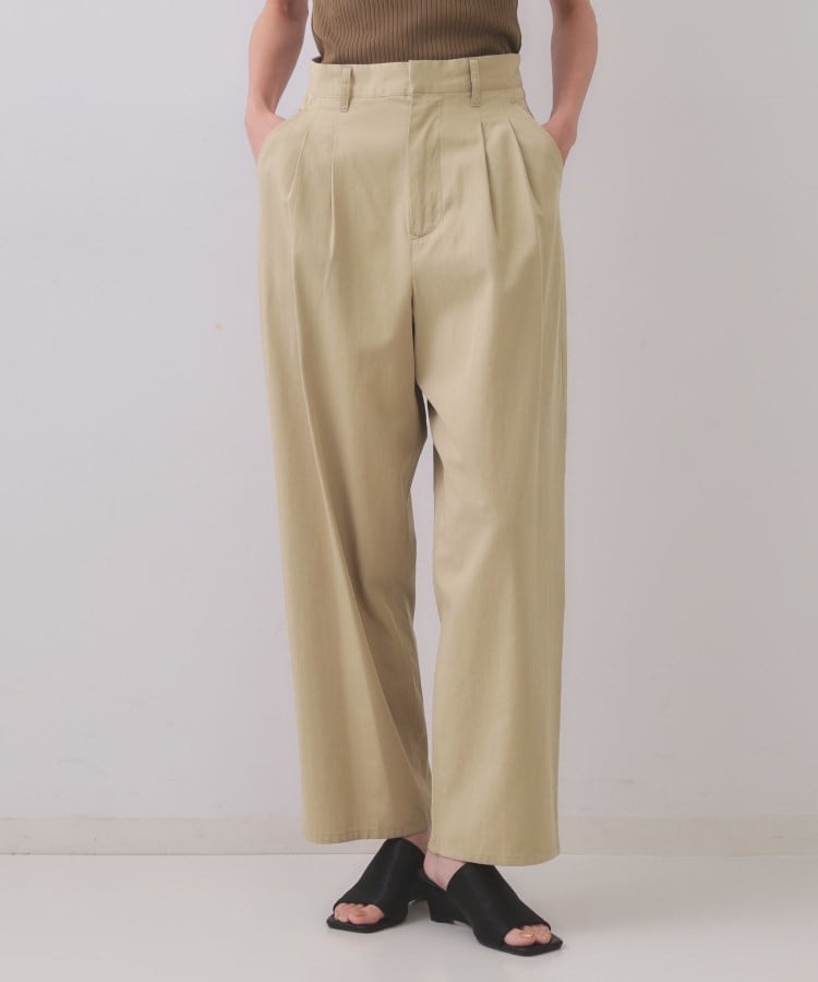 オペーク ドット クリップ OPAQUE.CLIP カーブタックパンツ【洗濯機洗い可】 （カーキ(027)） カーキ(027)