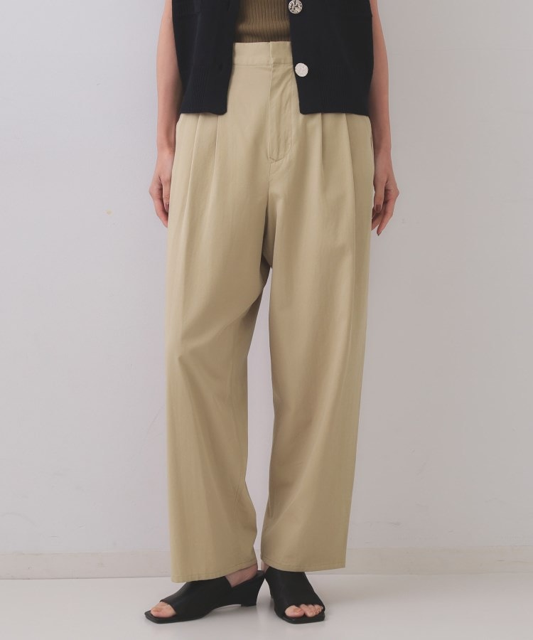 オペーク ドット クリップ OPAQUE.CLIP カーブタックパンツ【洗濯機洗い可】 （ベージュ(052)） ベージュ(052)