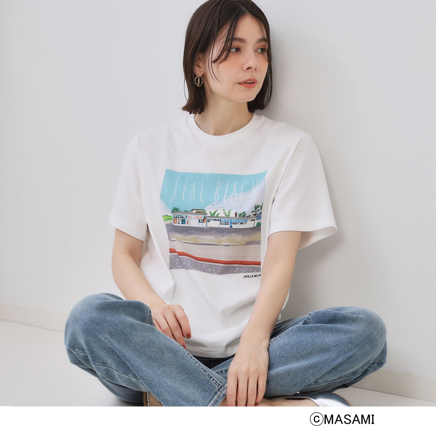 オペーク ドット クリップ OPAQUE.CLIP 風景イラストプリントTシャツ （ブラック(019)） ブラック(019)
