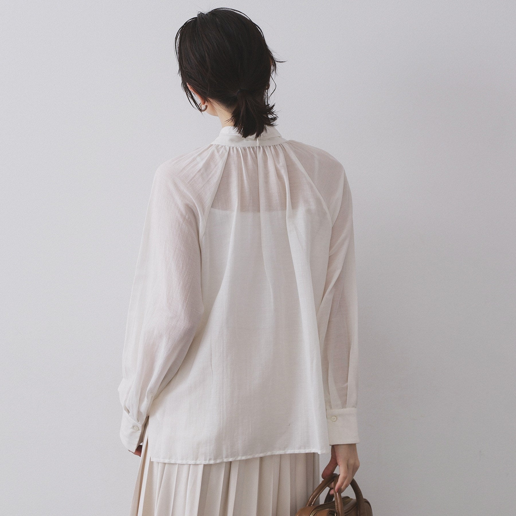 オペーク ドット クリップ OPAQUE.CLIP 2WAYシアーボウタイブラウス【洗濯機洗い可】 （チャコールグレー(014)） チャコールグレー(014)